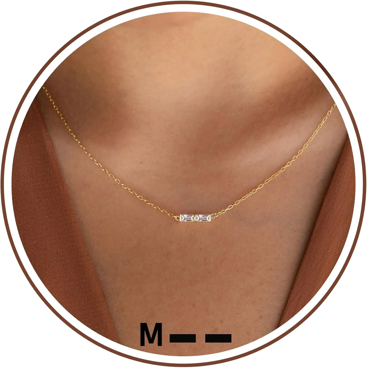Gold Initial Necklace for Women, Dainty Gold Necklace with Morse Code Initial Necklaces for Women Trendy Letter Necklace with A-Z Crystal Choker Stocking Stuffers for Teen Birthday Christmas Jewelry