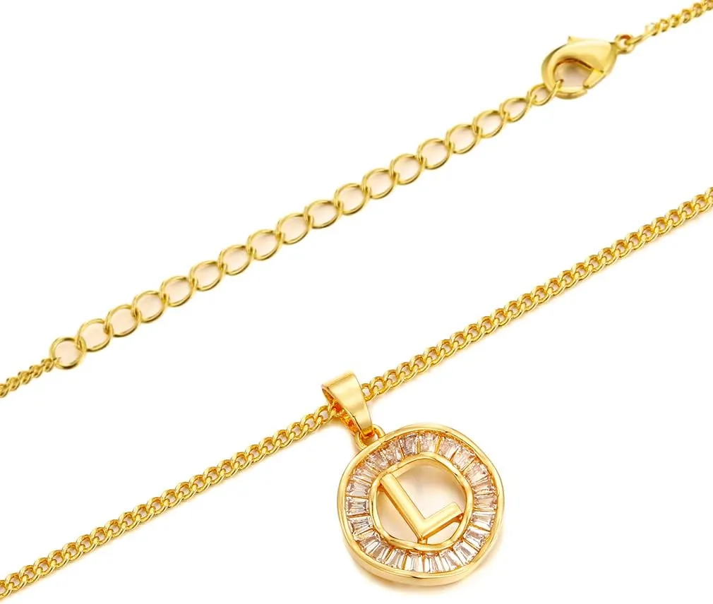 Gold Initial Necklaces for Women Dainty Jewelry for Women 18k Plated Layered Letter Necklace