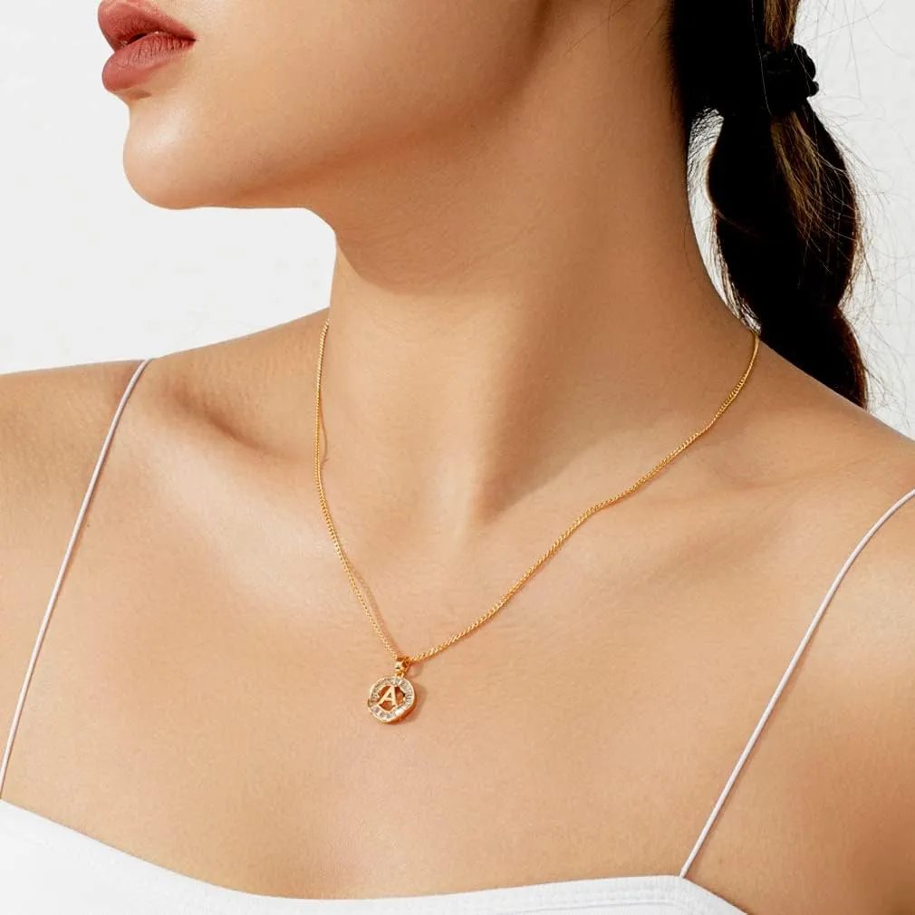 Gold Initial Necklaces for Women Dainty Jewelry for Women 18k Plated Layered Letter Necklace