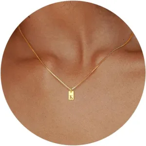 Gold Initial Necklaces for Women, Dainty Trendy Gold Letter Necklace 14k Gold Pendant Necklace Cute Choker Necklace Simple Personalized Name Necklace Gold Jewelry Necklace for Gift
