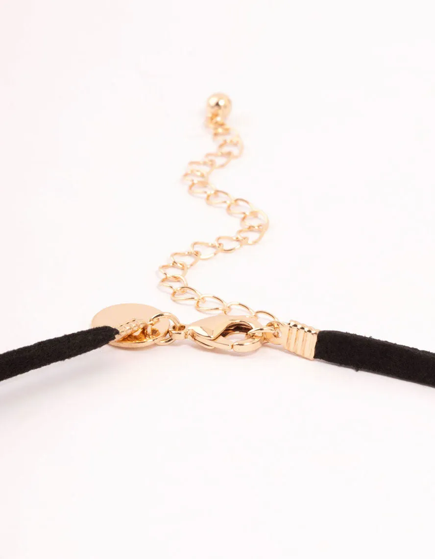 Gold Knotted Pendant Cord Necklace