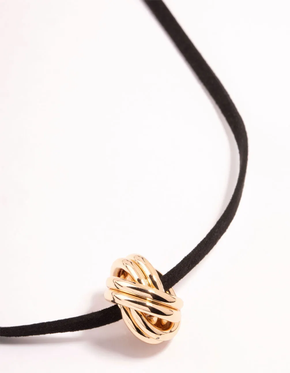 Gold Knotted Pendant Cord Necklace