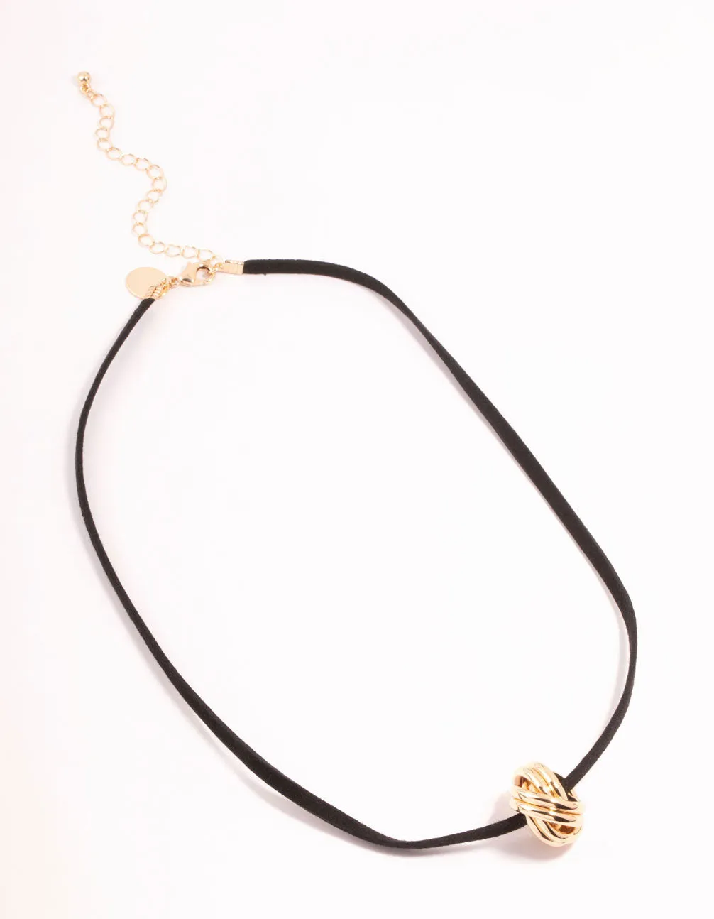 Gold Knotted Pendant Cord Necklace