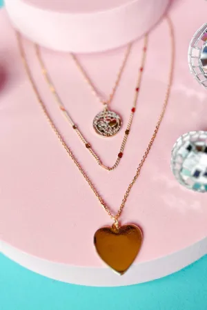 Gold Layered Heart Pendant Necklace