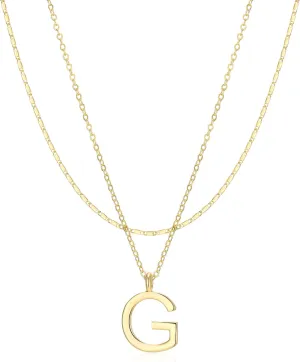 Gold Layered Initial Necklaces for Women Trendy, Dainty 14K Gold Plated Letter Pendant Necklace Initial Choker Chain Necklace Jewelry for Her