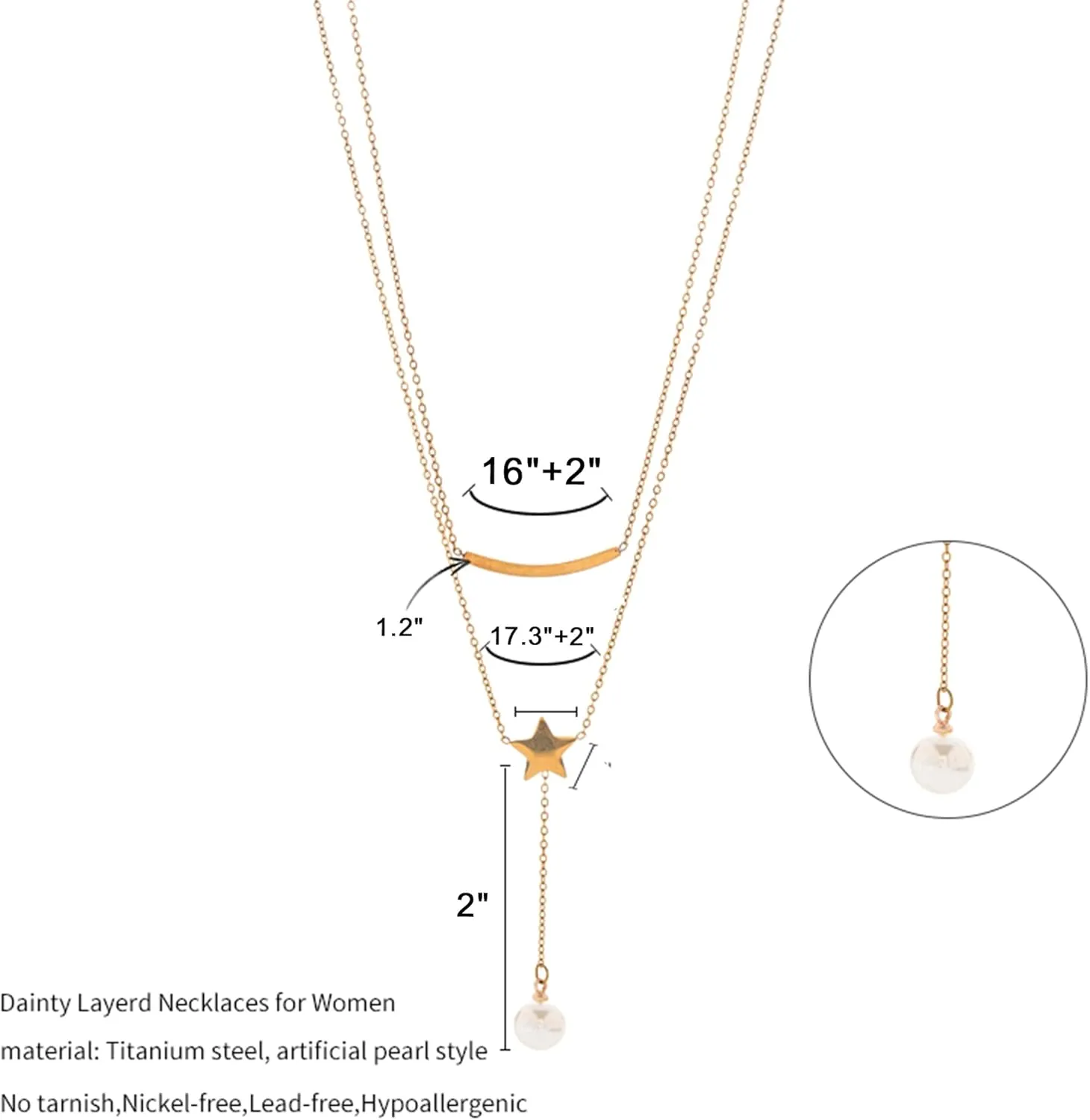 Gold Layered Necklace for Women-Dainty Pendant Charm Necklaces Gold Choker Jewelry Gifts Outfit Women