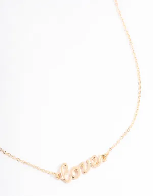 Gold Love Pendant Necklace