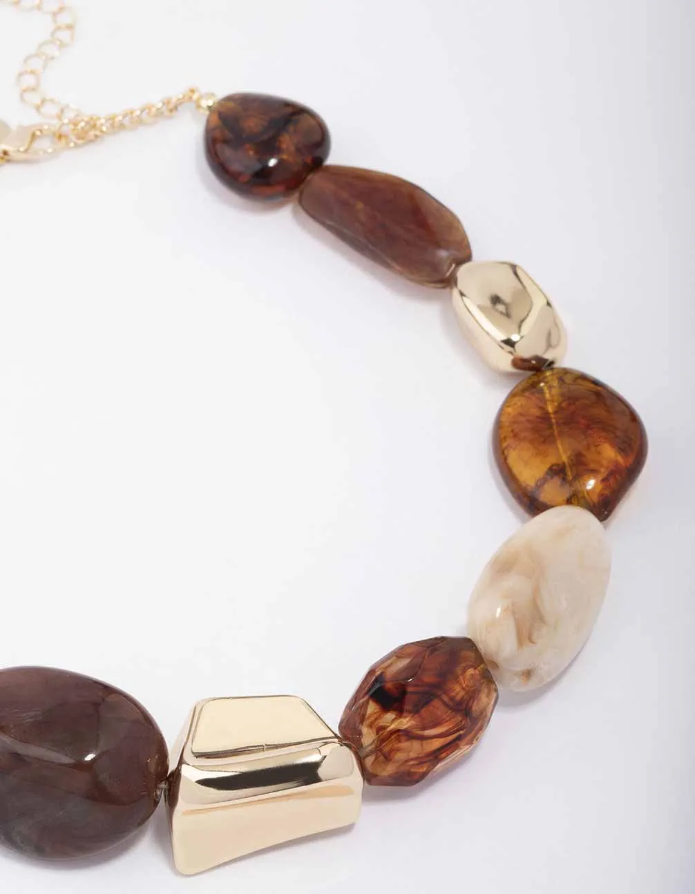 Gold Mixed Chunky Stone Necklace