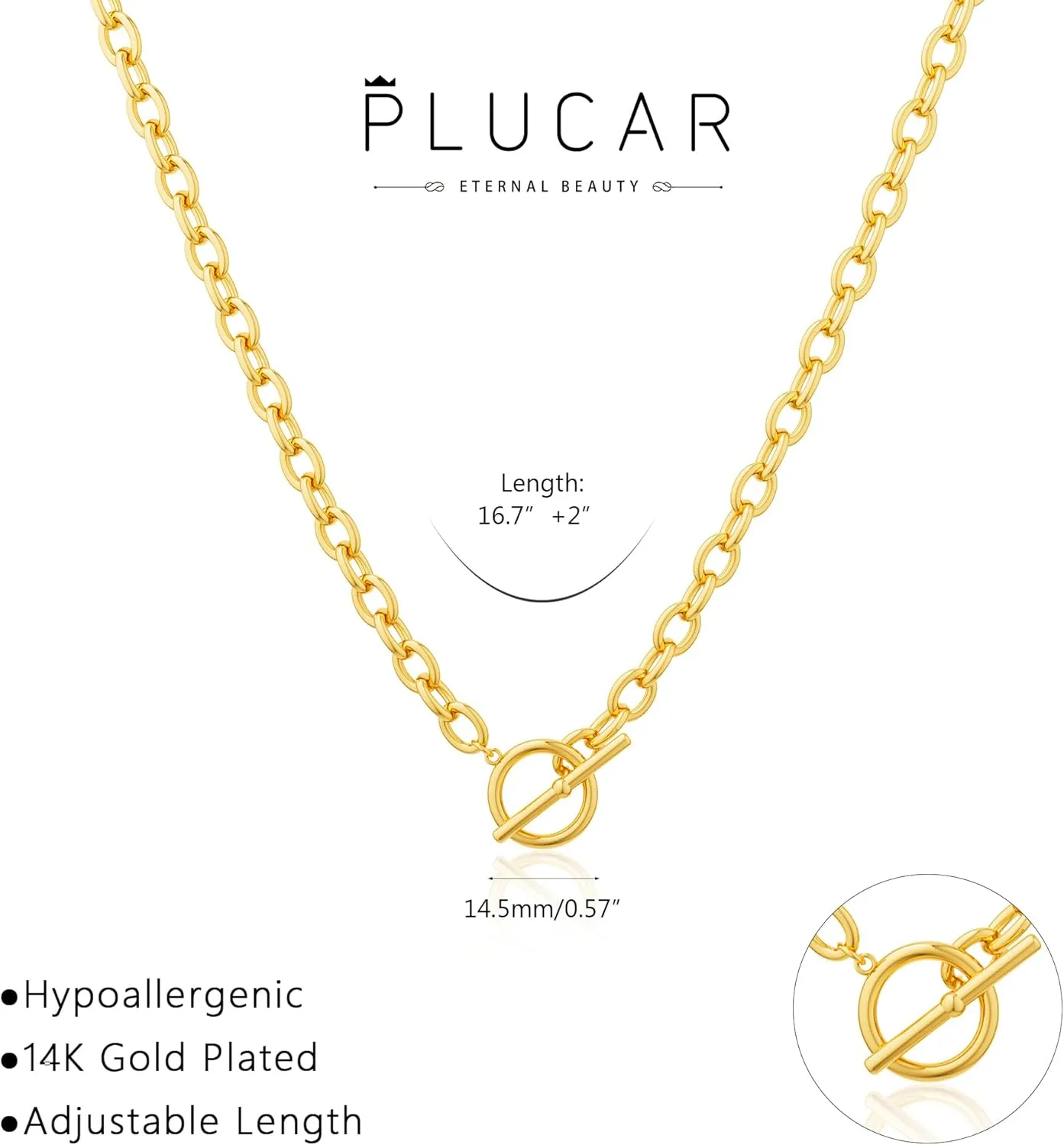 Gold Necklace for Women 14K Gold Plated Chain Necklace Women Trendy Necklace for Women Trendy Fashion Jewelry