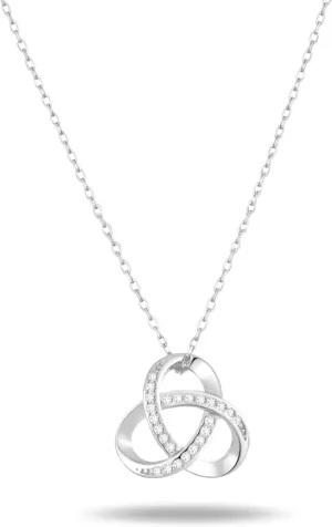 Gold Necklaces for Women 925 Sterling Silver Necklace Trendy Love Knot Pendant Infinity Interlocking Necklace Cubic Zirconia 18K Gold Jewelry