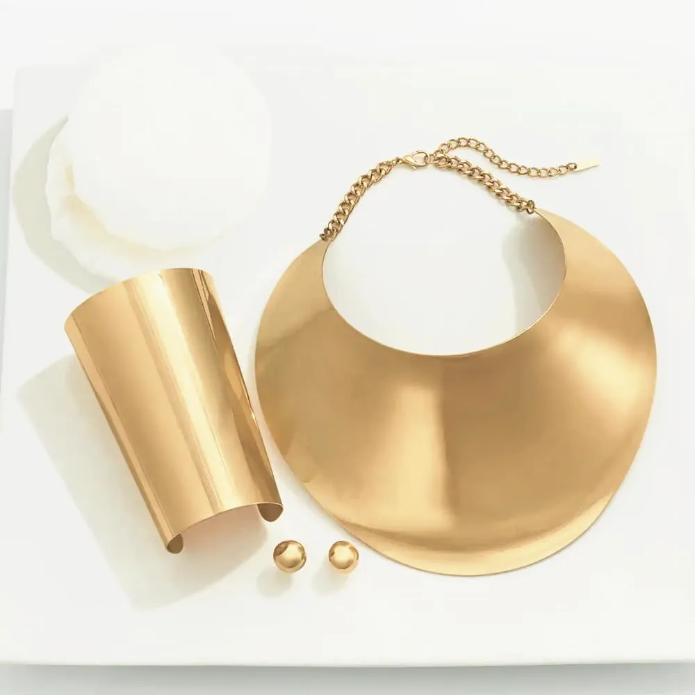 Gold Necklaces for Women Chunky Gold Silver Choker Necklace Statement Egyptian Jewelry for Women Men Gold Costume Jewelry Sets Accessories Gift