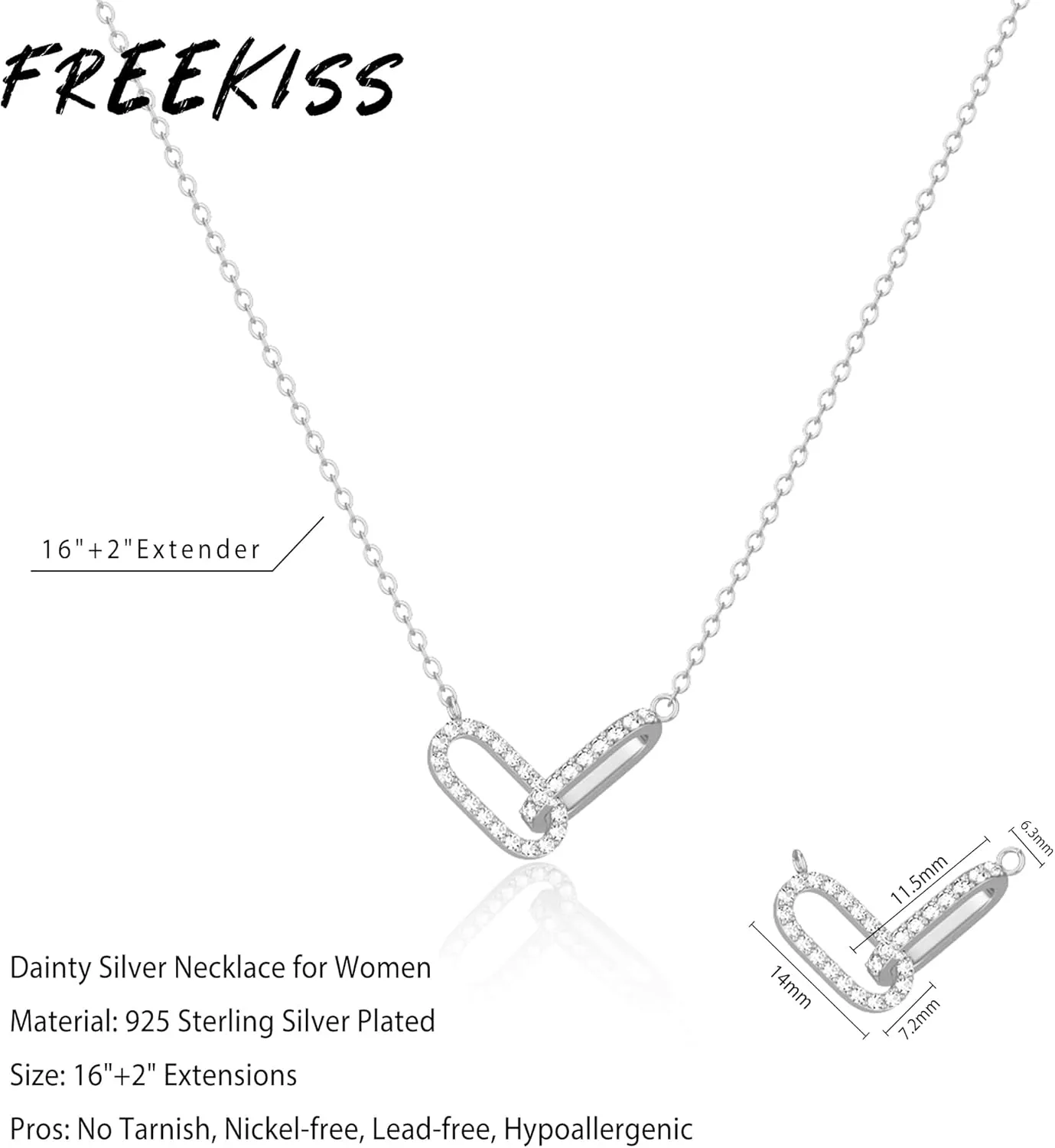 Gold Pendant Necklace for Women, Dainty Diamond Necklaces for Women Simple 14K Gold Plated Paperclip Choker Necklaces Cute Minimalist Open Oval Necklaces Gold Jewelry for Women Gifts