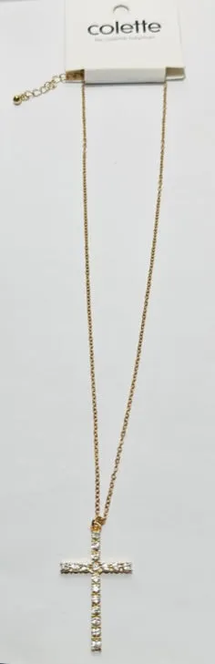 Gold Plated Fine Diamond Cross Necklace |  Handcrafted Fashion Accessories