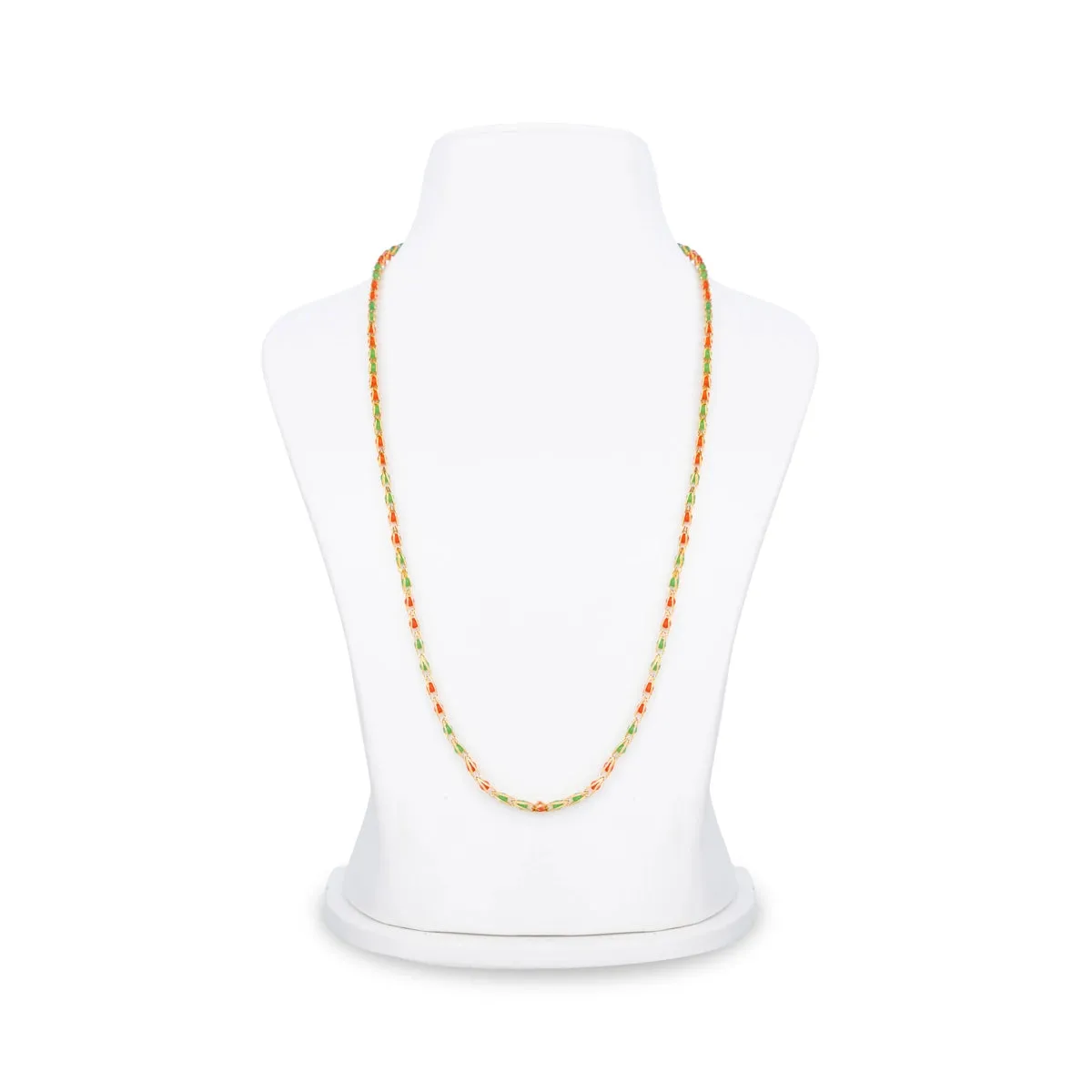 Gold Polish Chain With Colour Beads - 12 Inches | Artificial Jewellery/ Gold Polish Jewellery for Women