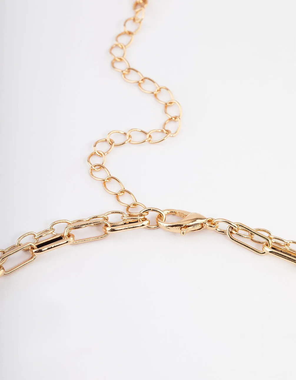 Gold Rhodonite Layered Charm Necklace