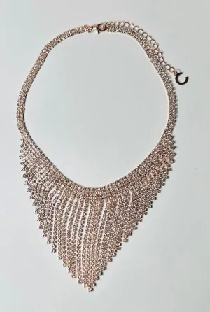 Gold Rose Crystal Fine  Necklace |  Statement Fashion Accessories