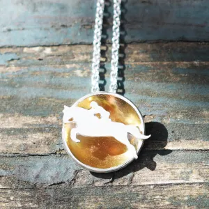 Gold Showjumping Horse Necklace