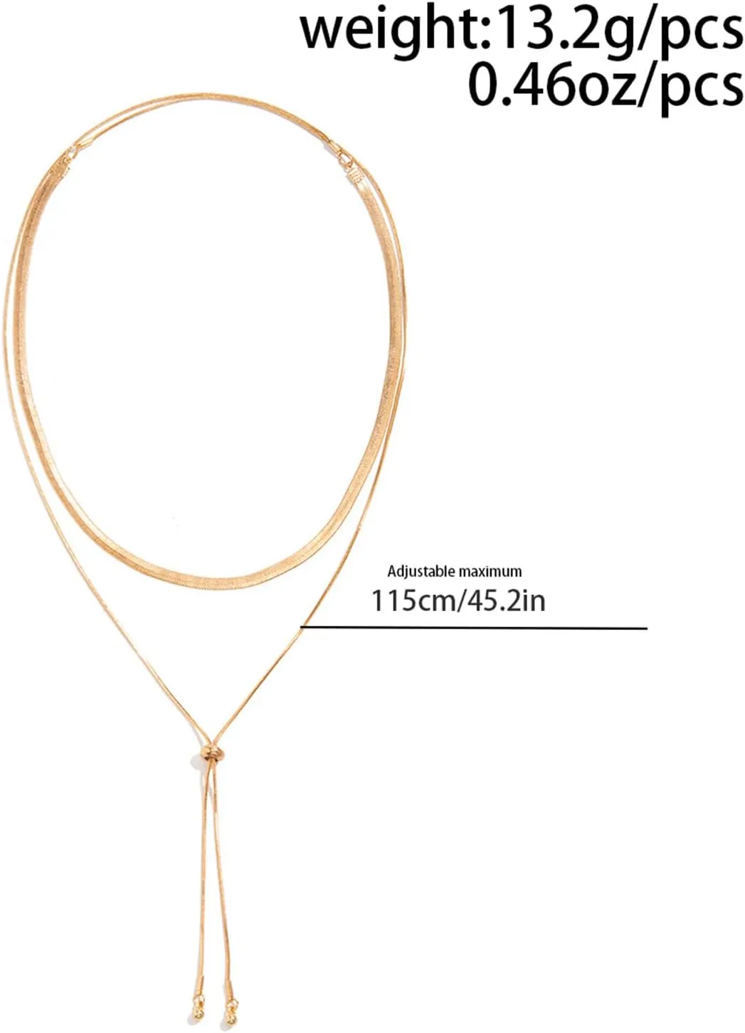 Gold Statement Lariat Necklace for Women Layered Choker Tassel Necklace Long Thick Snake Chain Statement Necklaces Trendy Dainty Triangle Pendant Necklaces Jewelry Accessories