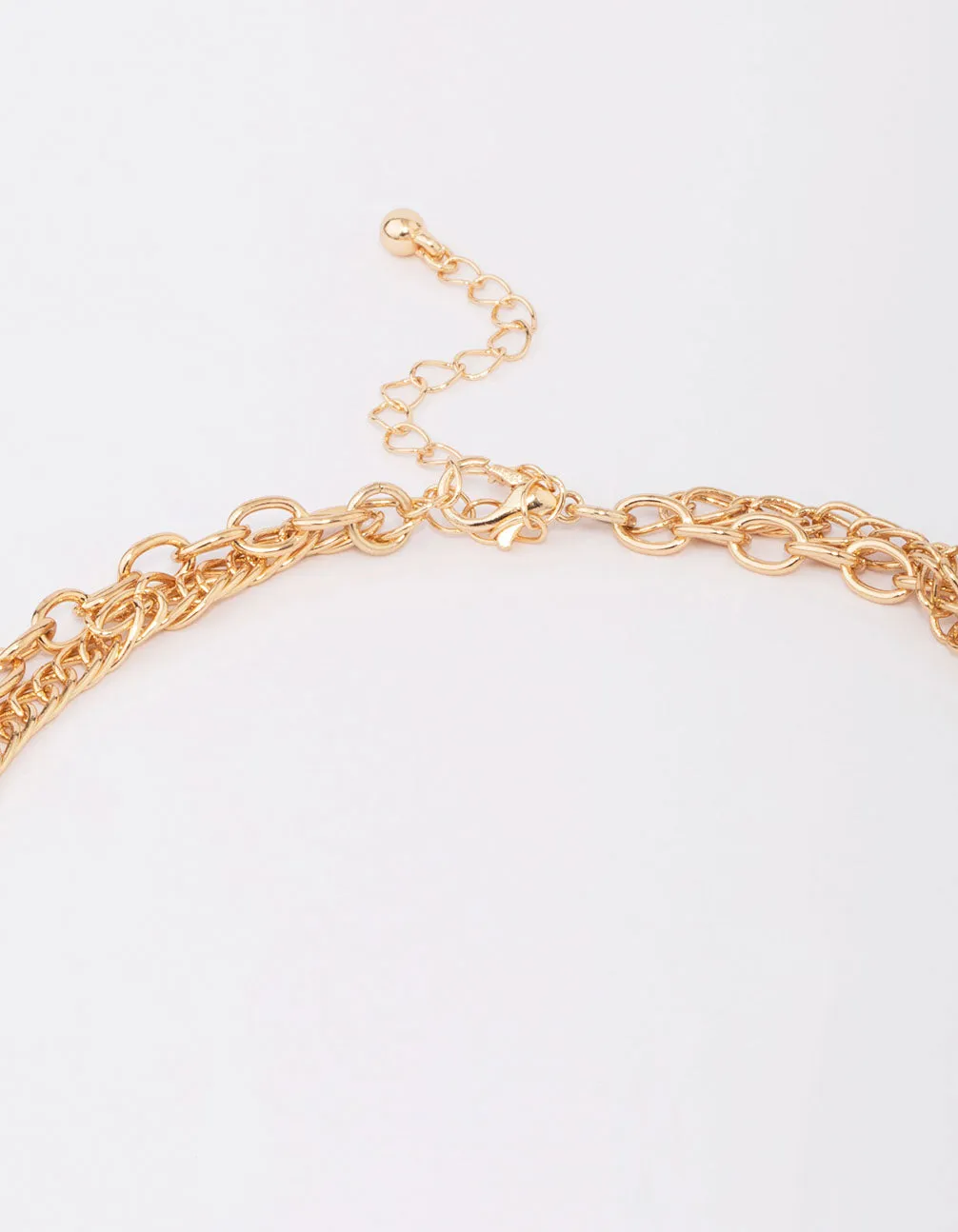 Gold Wooden Triangular Statement Necklace