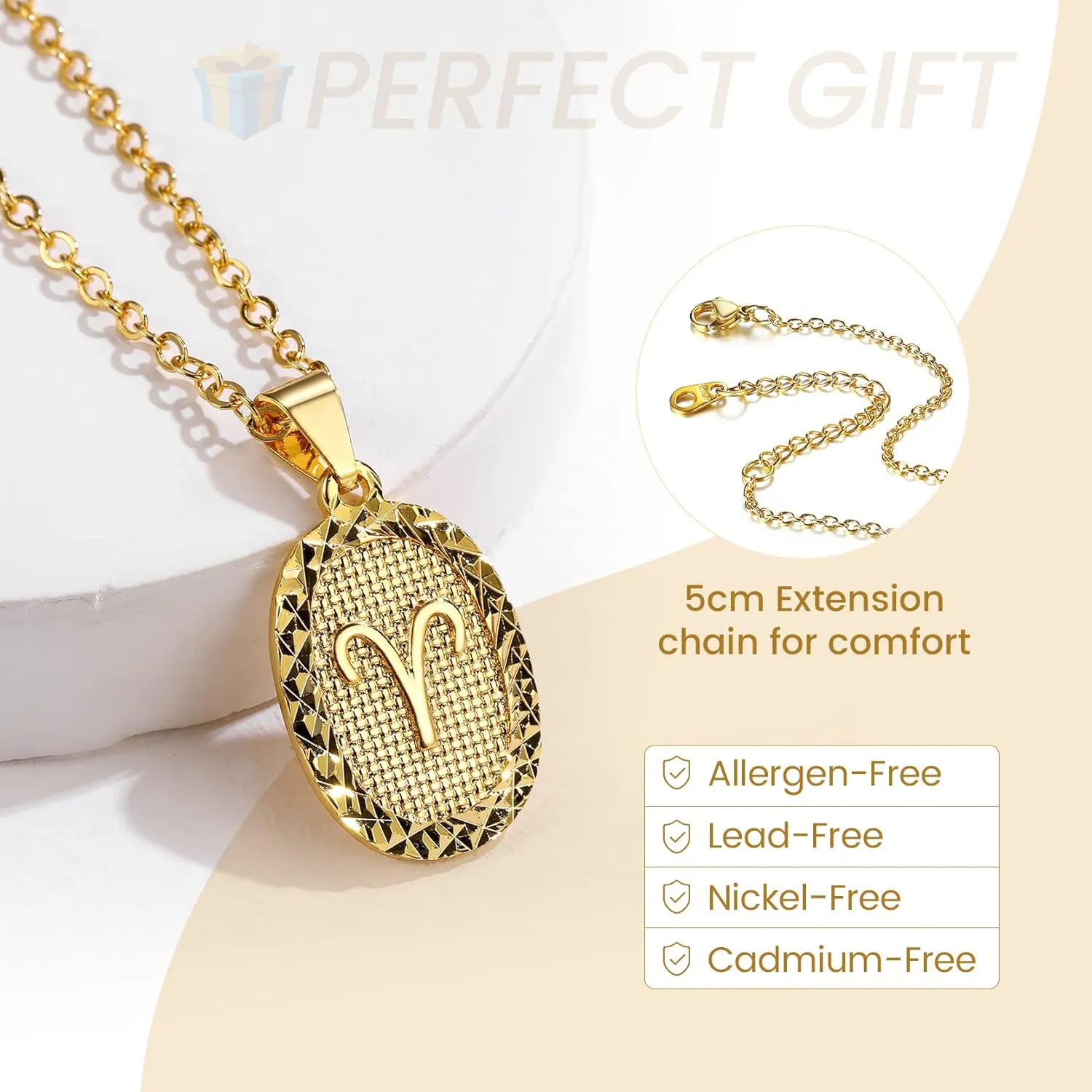 GOLDCHIC JEWELRY Gold Zodiac Necklace for Women Men, Constellation Coin Horoscope Astrology Pendant Necklaces Lucky Jewelry