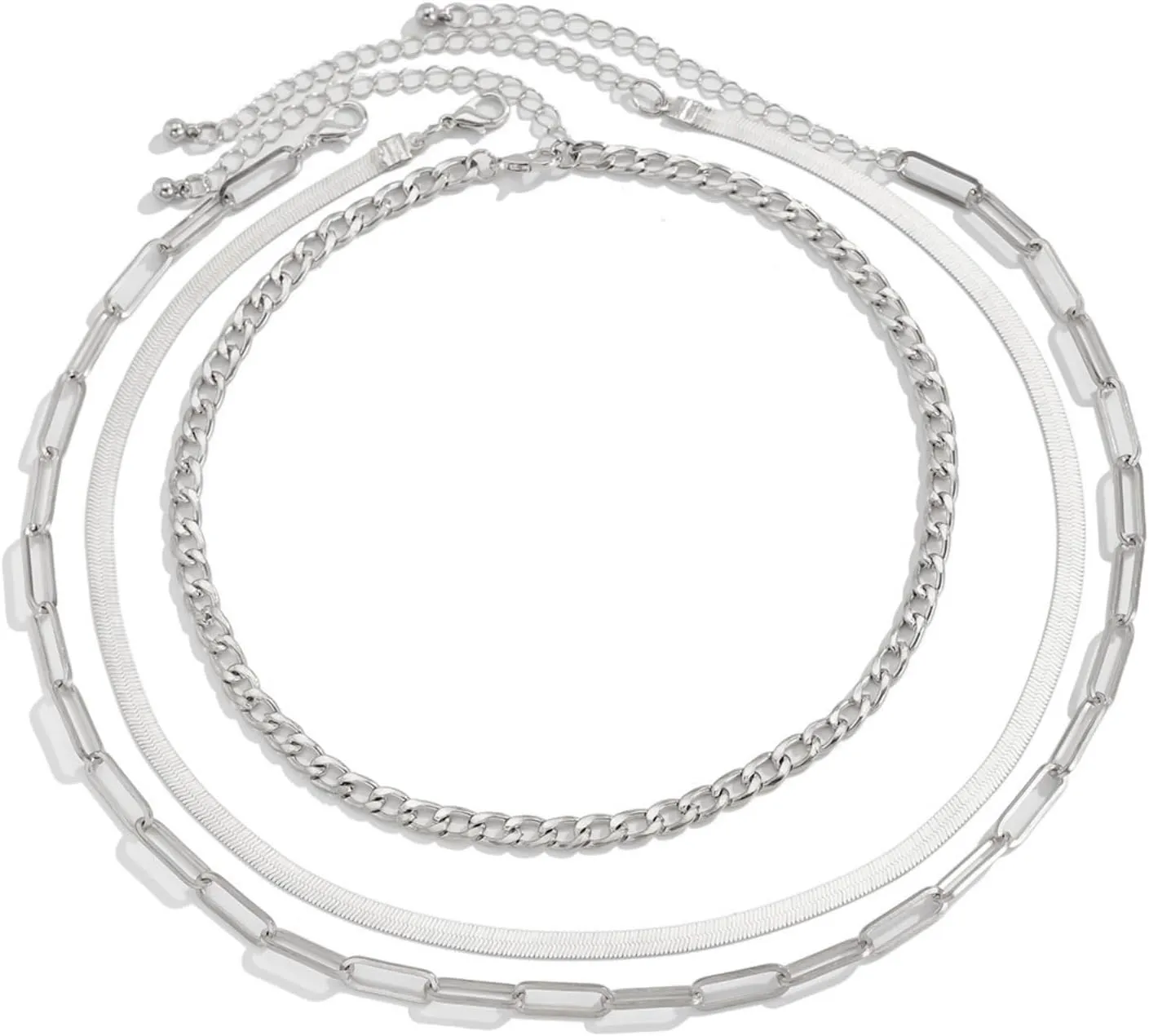 Gold/Silver Necklaces Statement Layered Choker for Women Stacking Snake Chain Choker Classical Jewelry Necklace