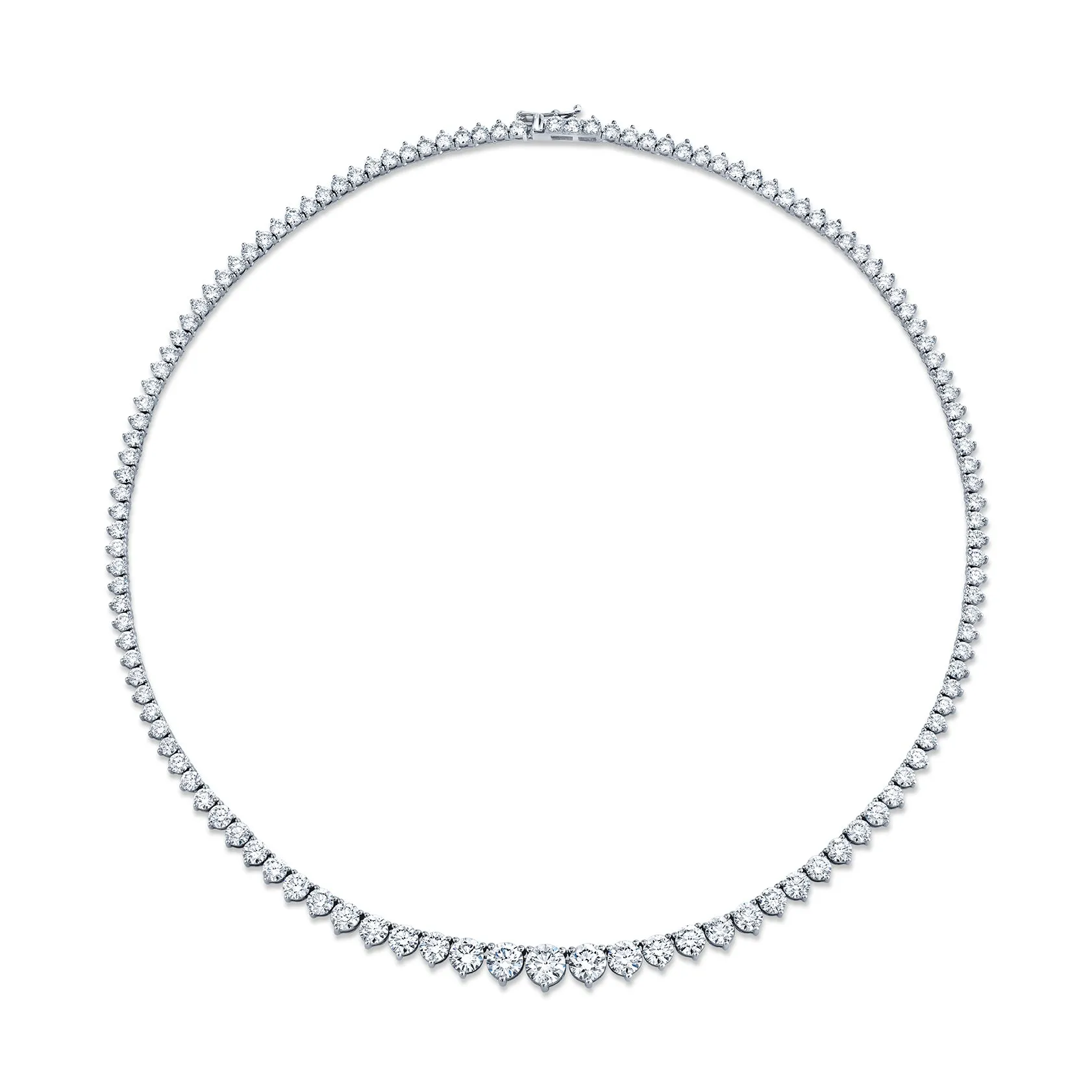 Graduated Riviera Necklace Three Prong Setting
