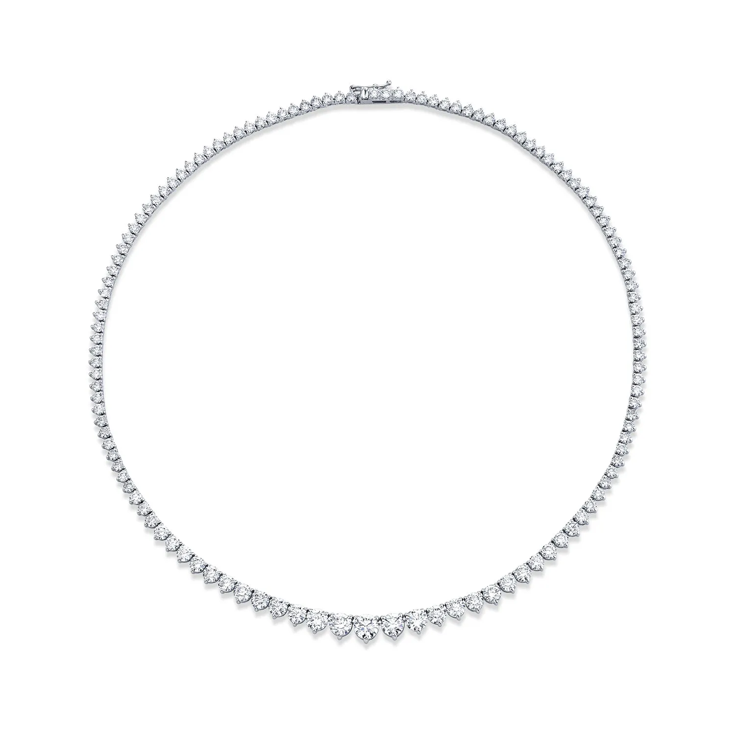 Graduated Riviera Necklace Three Prong Setting