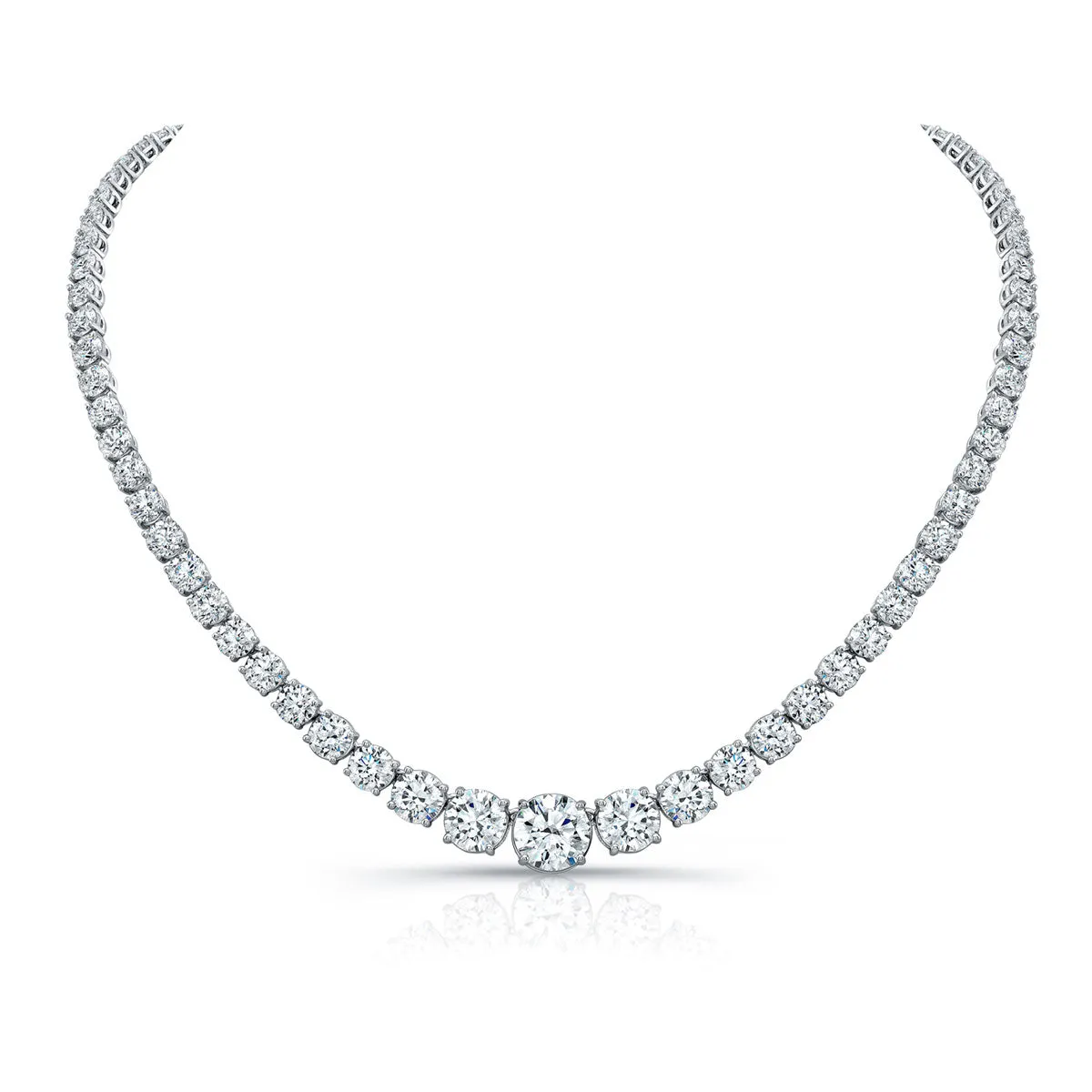 Graduated Riviera Necklace Three Prong Setting