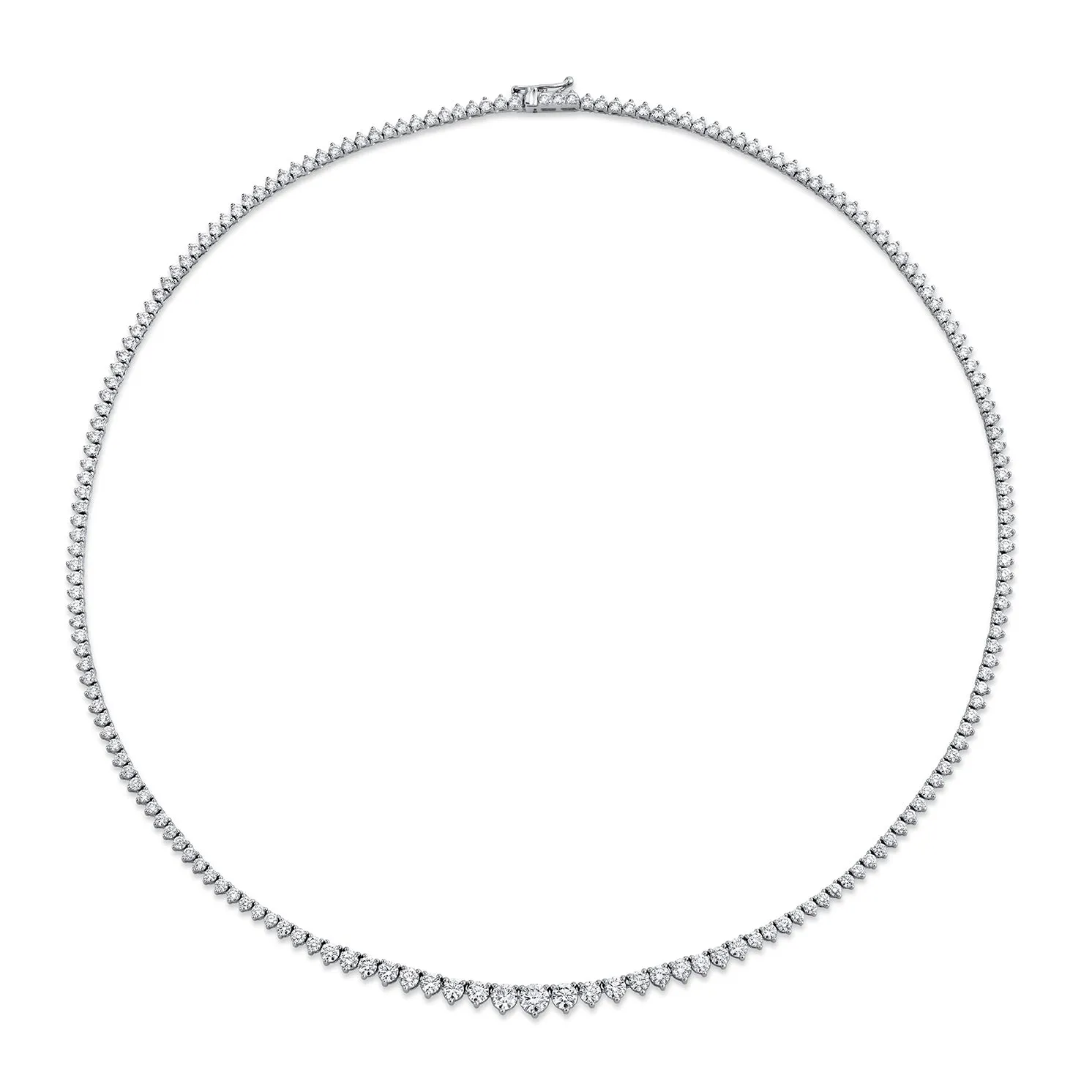Graduated Riviera Necklace Three Prong Setting