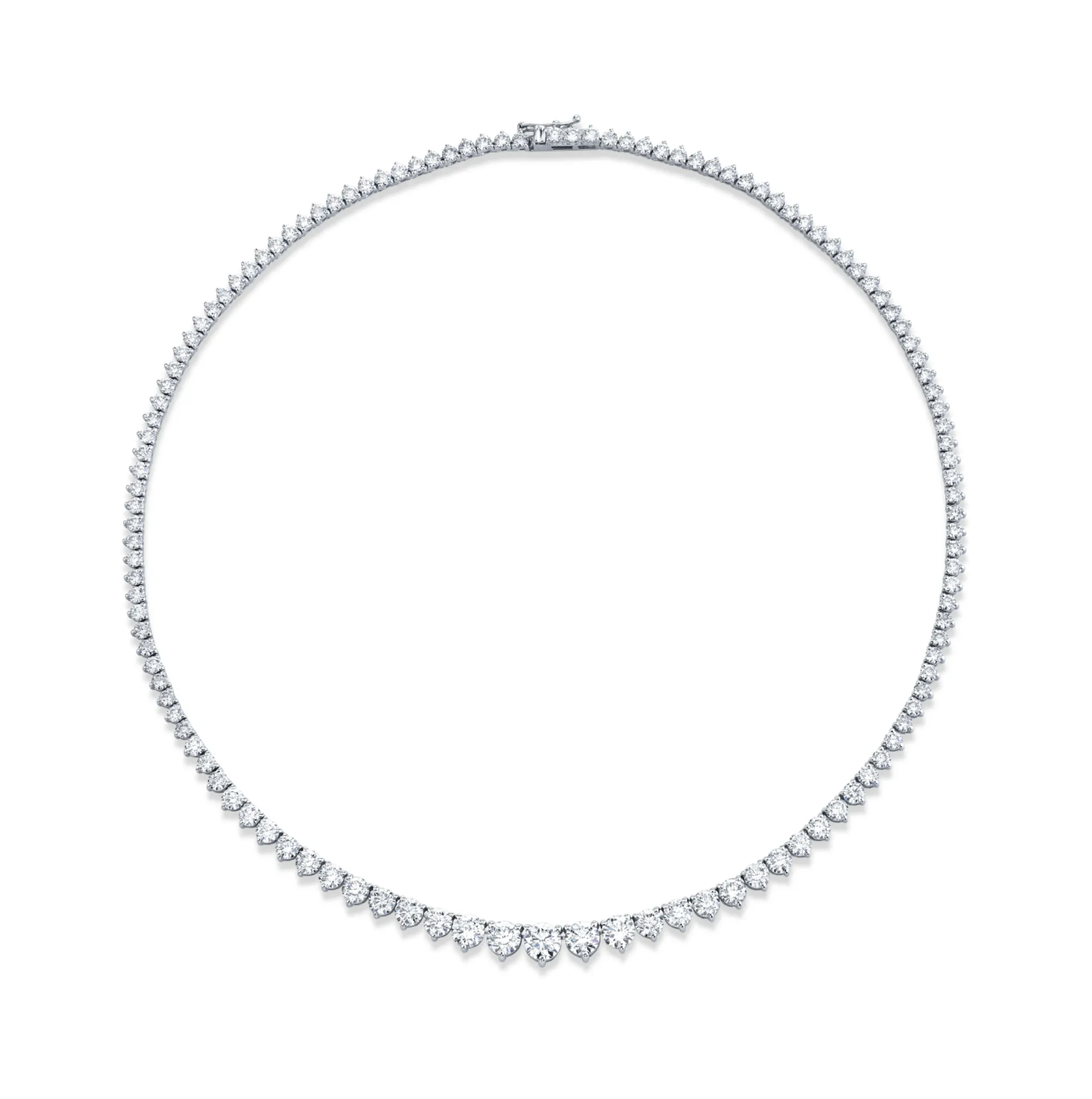 Graduated Riviera Necklace Three Prong Setting