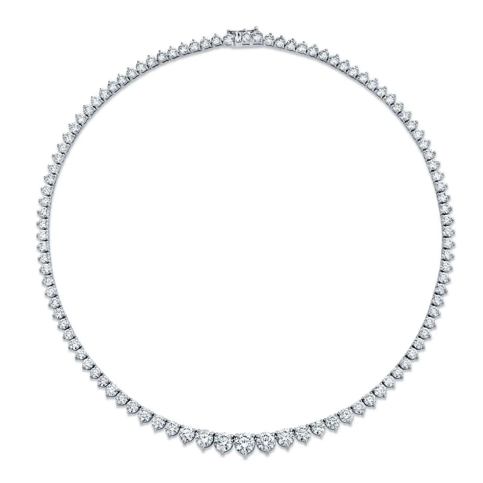 Graduated Riviera Necklace Three Prong Setting