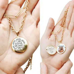 Graduation Gifts for Her Custom Locket Necklace Personalized Gold plated Clip Chain Layered Jewelry for Women