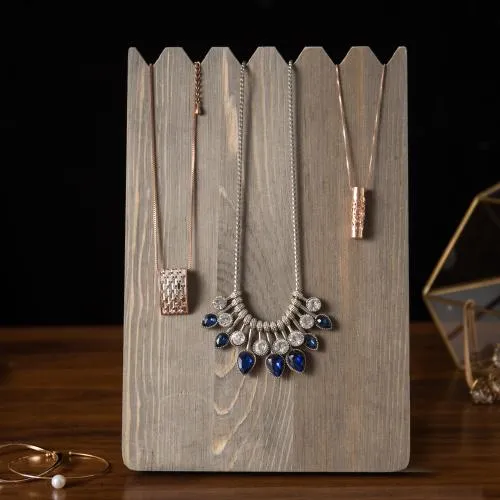 Gray Barn Wood Necklace Holder, Set of 3