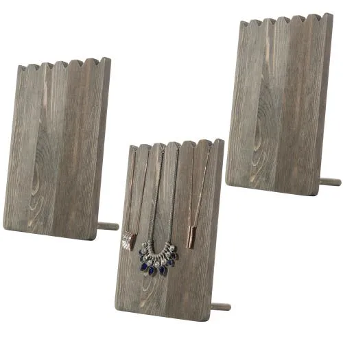 Gray Barn Wood Necklace Holder, Set of 3