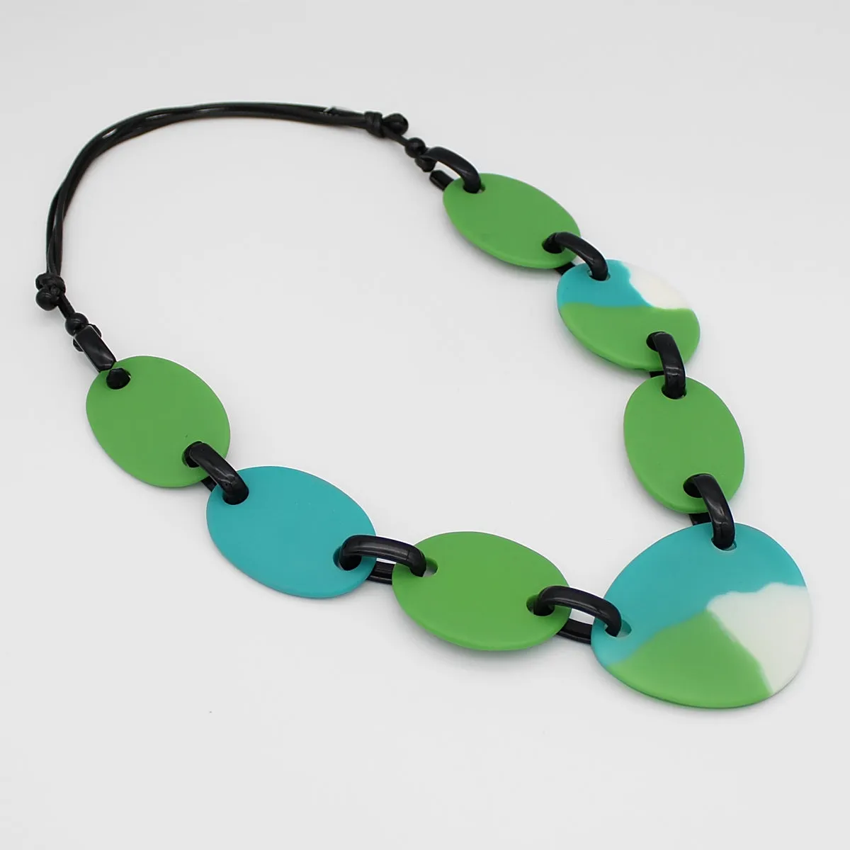 Green Orla Link Statement Necklace