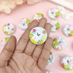 Hand-painted Round Beads - Cute Bear