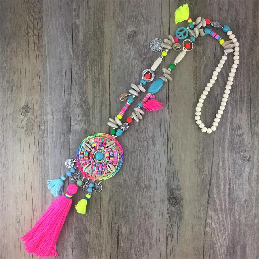 Handmade Long Colourful Necklace