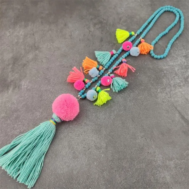 Handmade Long Colourful Necklace