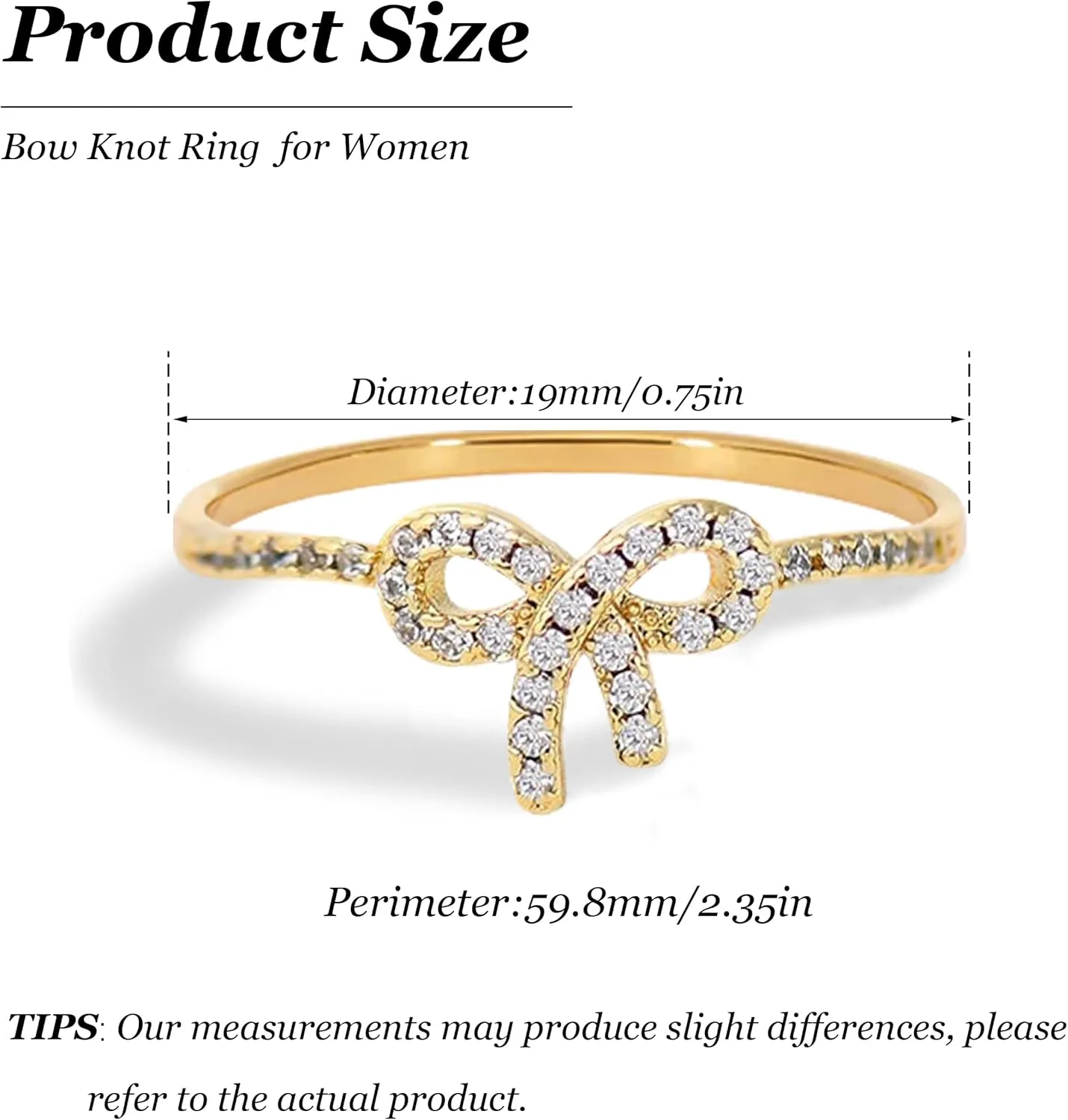Harry and Henry Bow Knot Ring for Women Gold Bow Ring Dainty Stackable Rings Fashion Bow Jewelry Gift