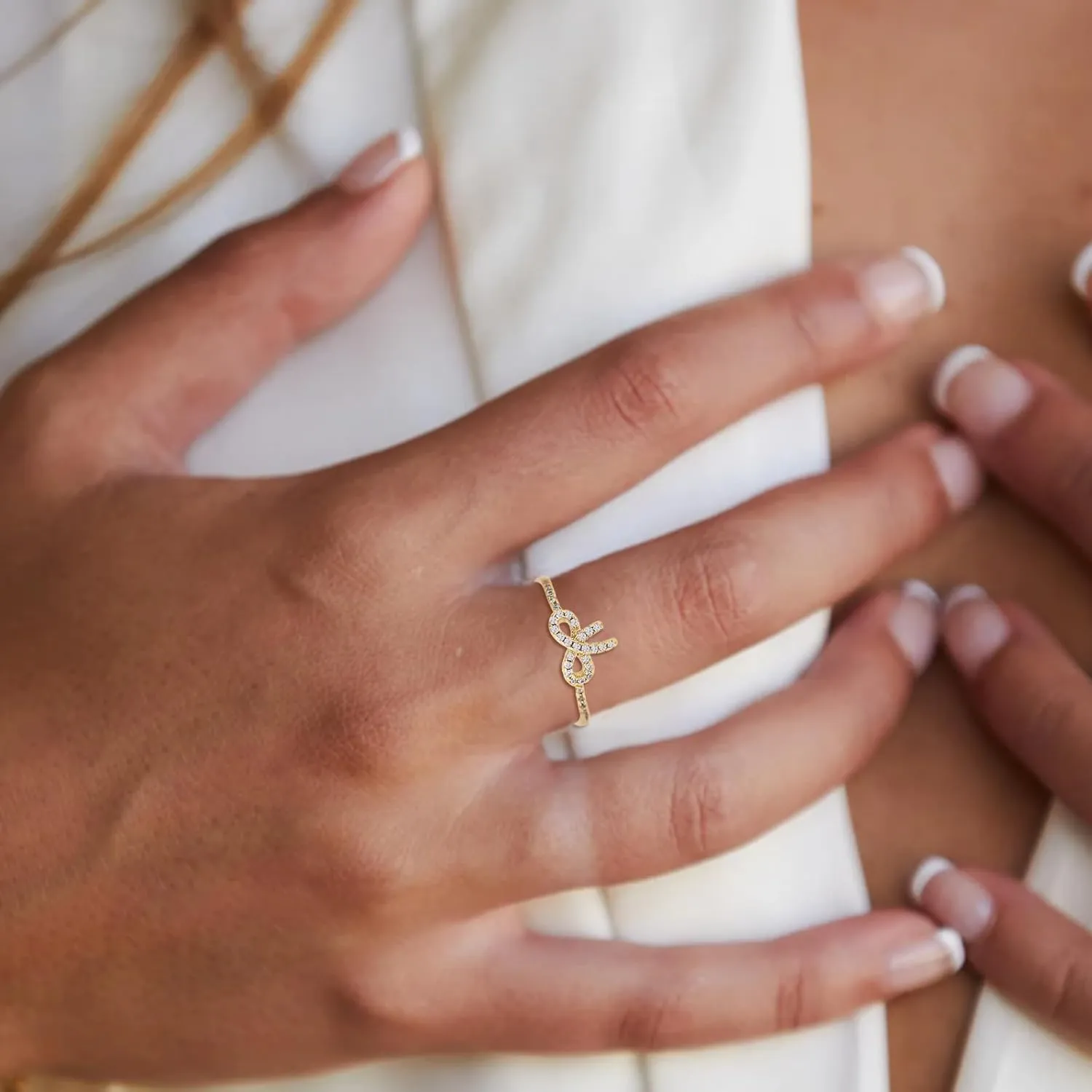 Harry and Henry Bow Knot Ring for Women Gold Bow Ring Dainty Stackable Rings Fashion Bow Jewelry Gift