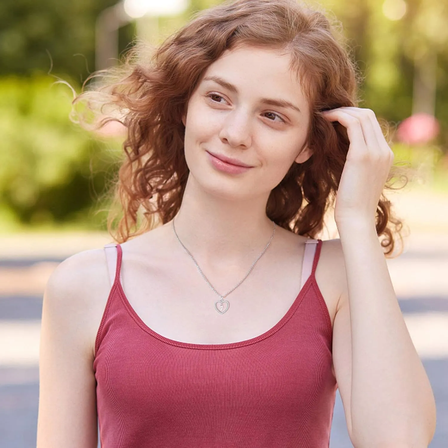 Heart Initial Necklace for Women Dainty Personalised Silver Necklaces Cute Letter A-Z Name Pendant Necklaces CZ Jewelry Message Card Gifts