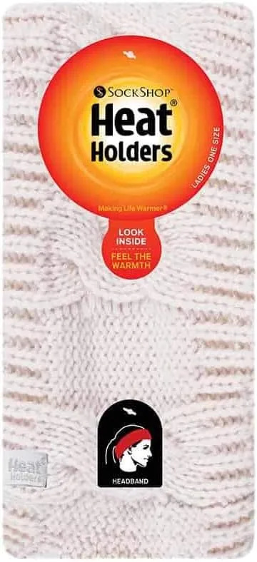 HEAT HOLDERS - Womens Warm Fleece Lined Knit Thermal Winter Ear Warmer Headband