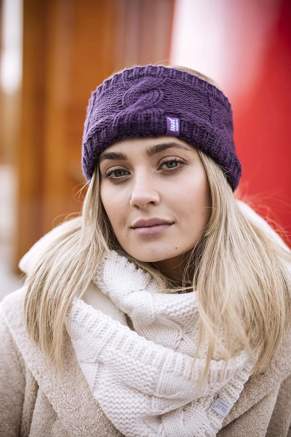 HEAT HOLDERS - Womens Warm Fleece Lined Knit Thermal Winter Ear Warmer Headband