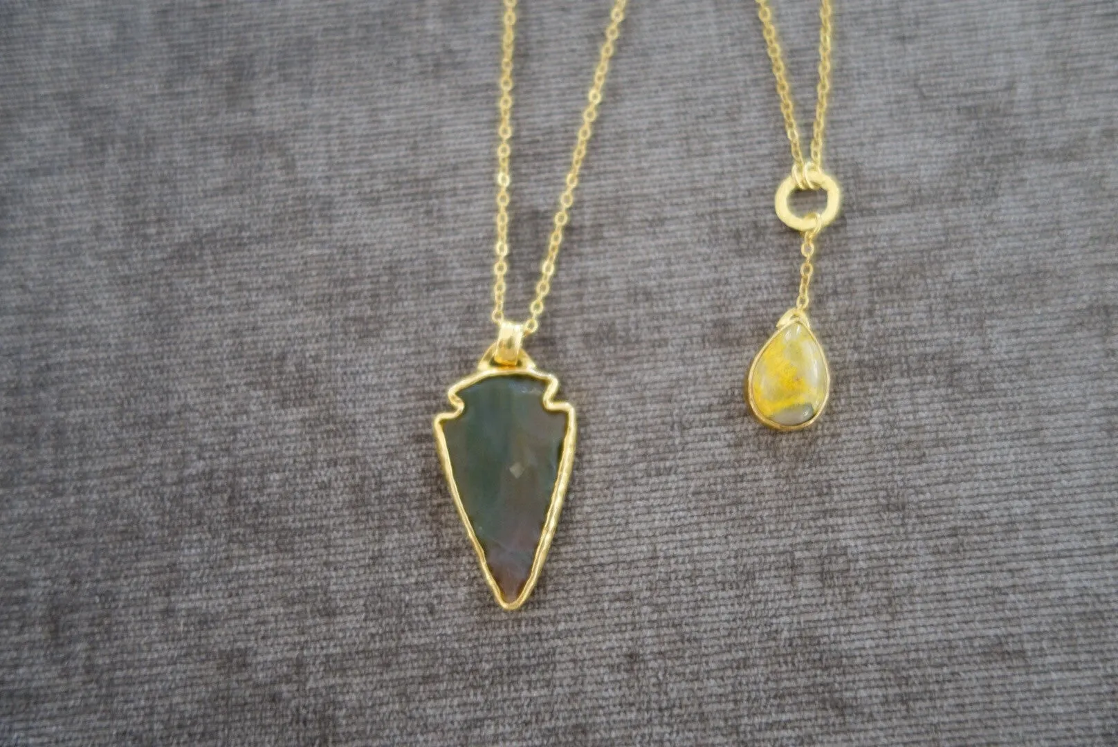 Heather Benjamin | Handmade Green Jasper Arrowhead Necklace