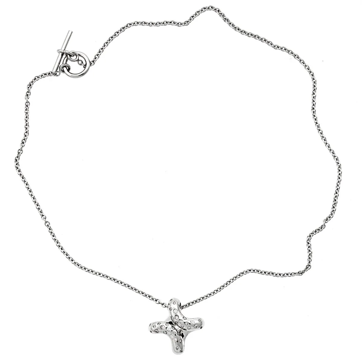 Hermes Diamond H White Gold Necklace