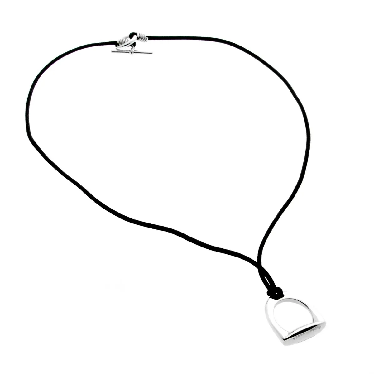Hermes Stirrup White Gold Necklace