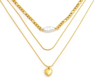 Herringbone Necklaces for Women, Hypoallergenic 18K Real Gold Plated Choker Necklace for Men Girls, 2Pcs Silver Necklace Set, Layering Necklaces(Individual Lobster Clasp)
