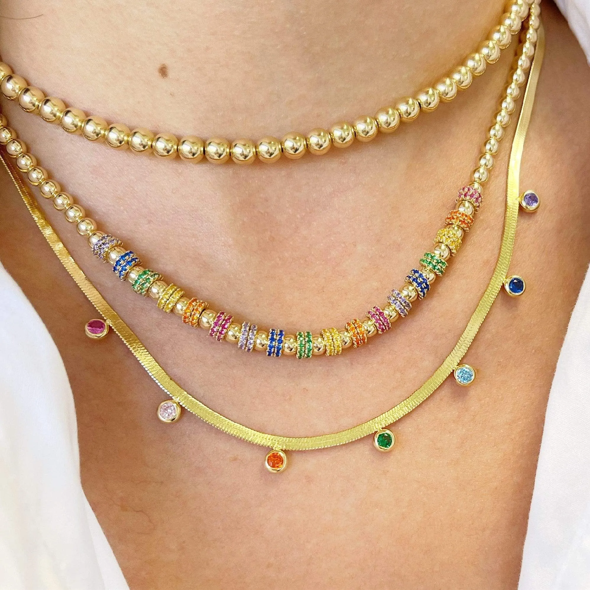 Herringbone | Rainbow Necklace
