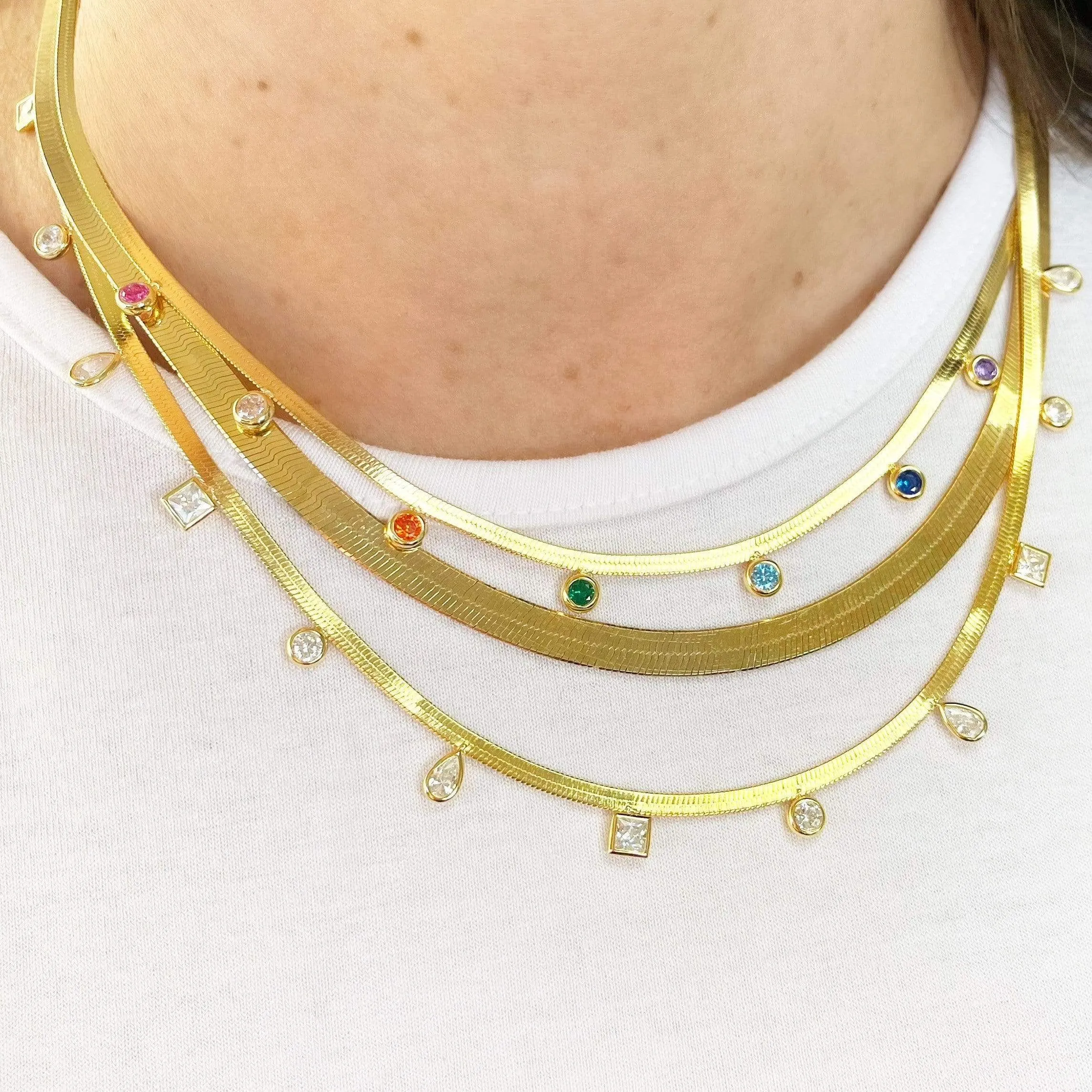 Herringbone | Rainbow Necklace