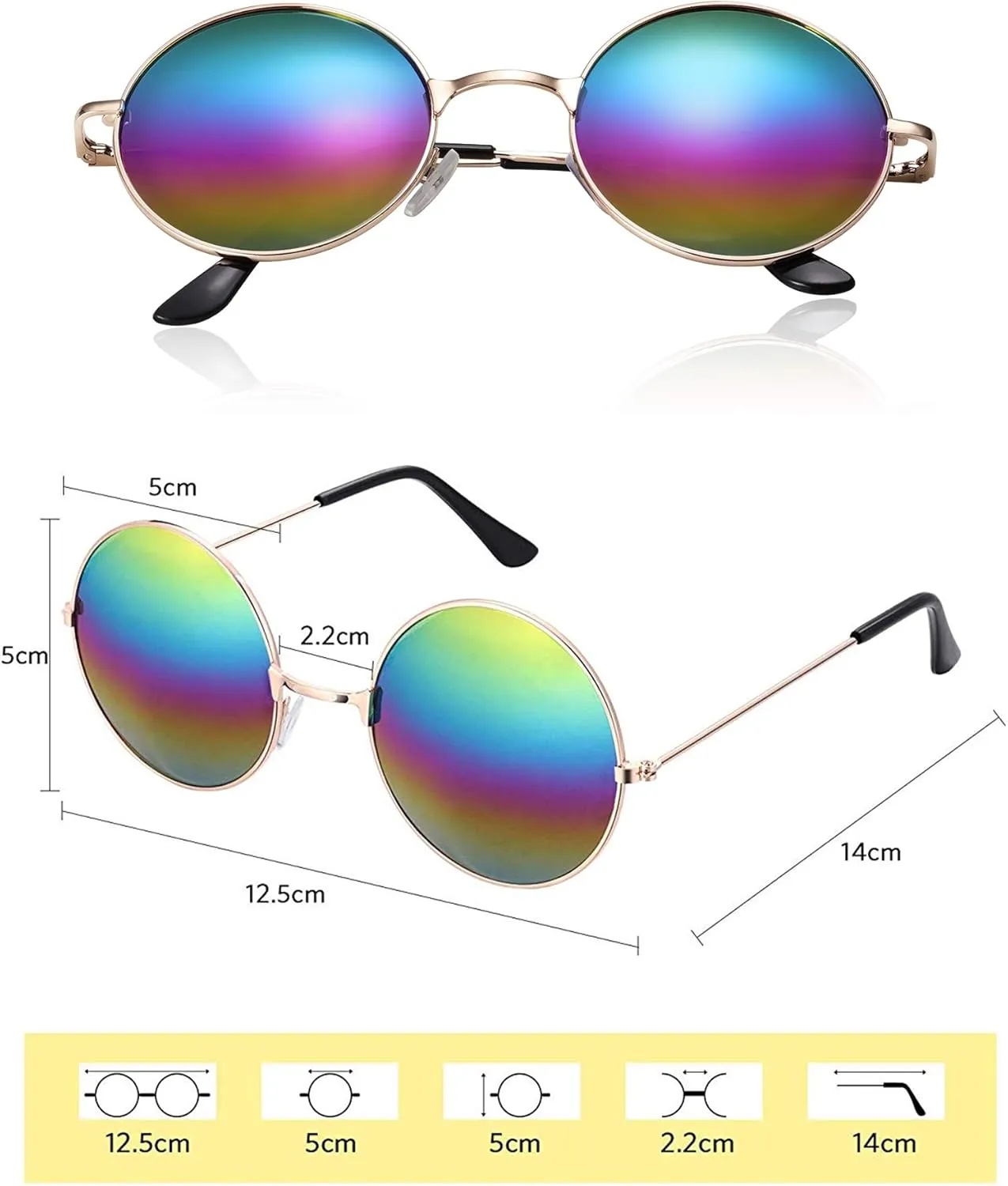 Hippie Dressing Accessory Set Hippie Glasses and Peace Sign Necklace